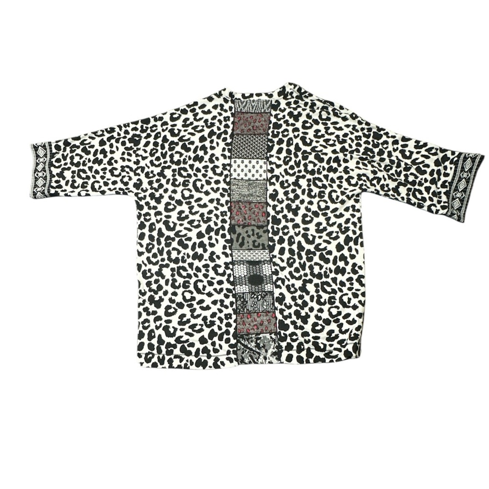 John Mark Women’s M Open Kimono Cardigan Animal Print Patchwork Embroidered Boho - Picture 4 of 12